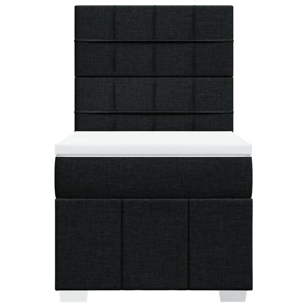 vidaXL atsperu gultas rāmis ar matraci, melna audums, 100x200 cm