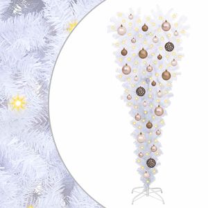 vidaXL Mākslīgā Ziemassvētku eglīte Balts 120 cm PVC un tērauds