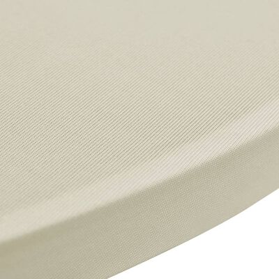 vidaXL galda pārvalki, 4 gab., Ø 60 cm, krēmkrāsas elastīgs audums