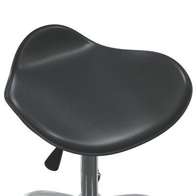 vidaXL grozāmi virtuves krēsli, 6 gab., melna mākslīgā āda