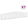 vidaXL arkveida gabiona grozi, 7 gb., 400x30x60/80 cm, cinkota dzelzs