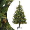 vidaXL mākslīgā Ziemassvētku egle ar čiekuriem, 120 cm