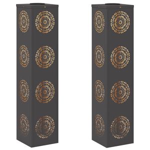 vidaXL Saules LED ceļa gaisma 2 gab. Silti balts 18 x 18 x 80 cm