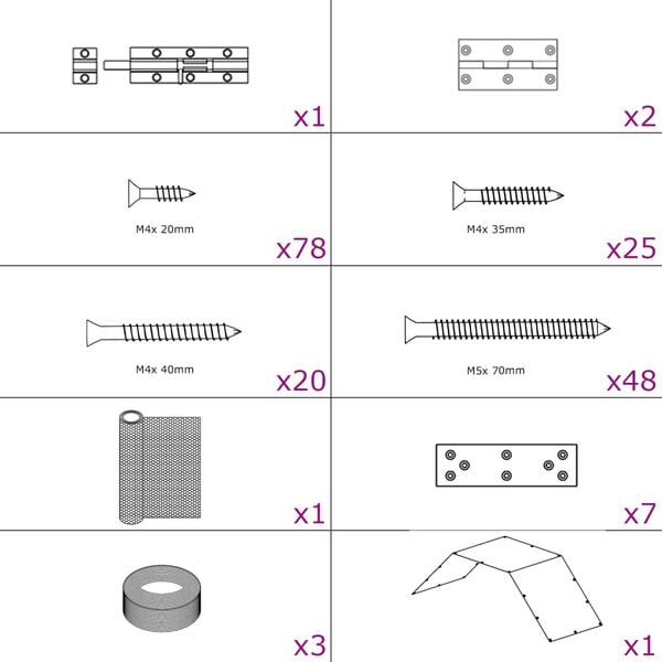 vidaXL vistu būris, 268x100x190 cm, metāls