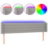 vidaXL gultas galvgalis ar LED, 183x16x78/88 cm, gai&scaron;i pelēks audums