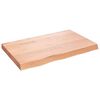 vidaXL galda virsma, gai&scaron;i brūna, 80x50x(2-6) cm, ozola masīvkoks