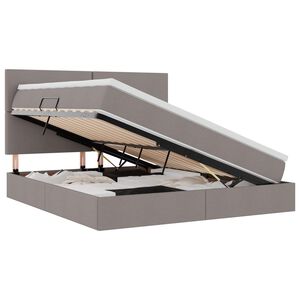 vidaXL Gulta ar uzglabā&scaron;anas vietu un LED Pelēkbrūna 180 x 200 cm