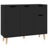 vidaXL kumode, melna, 90x30x72 cm, inženierijas koks