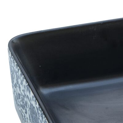 vidaXL izlietne, liekama uz virsmas, melna un zila, 46x35,5x13 cm
