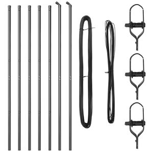 vidaXL Žoga stabi 7 pcs Pelēka Ø32mm 170 cm Cinkots tērauds