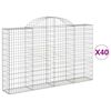 vidaXL arkveida gabiona grozi, 40gb., 200x30x120/140cm, cinkota dzelzs