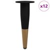 vidaXL Mēbeļu kājas 12 gab. Melns un zelts &Oslash; 40 x 98 mm Dzelzs