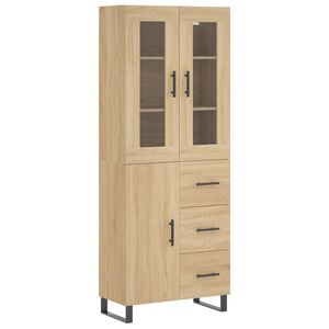 vidaXL augstais skapis, ozolkoka, 69,5x34x180 cm, inženierijas koks