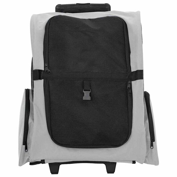 vidaXL mājdzīvnieku ratiņi 3 vienā, pelēks dizains, 48x32x(57-106) cm, oksfordas audums