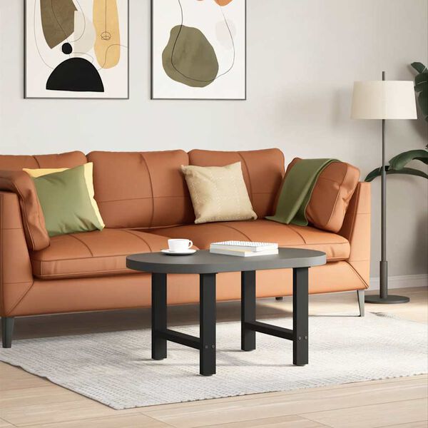 vidaXL kafijas galdiņa kājas, 2 gab., melnas, 50x(42-43) cm, tērauds