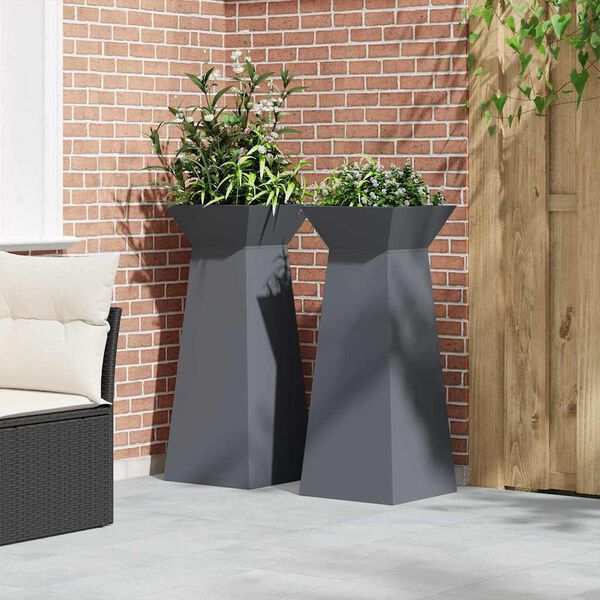 vidaXL Pillāra pods 2 pcs Antracīts 40 x 40 x 100 cm