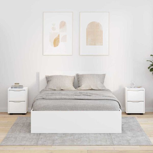 vidaXL Nakts skapī&scaron;i 2 pcs Balts 30,5 x 30 x 43 cm Inženierijas koks