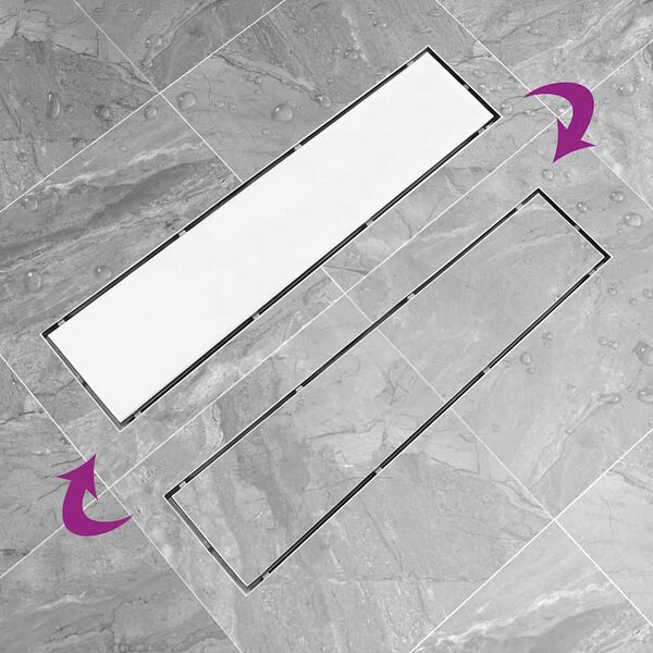 vidaXL du&scaron;as noteka ar pārsegu, 53x14 cm, nerūsējo&scaron;s tērauds