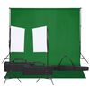 vidaXL fotostudijas komplekts, gaismas un fons