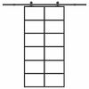 vidaXL bīdāmās durvis ar stiprinājumiem 102x205 cm stikls&alumīnijs