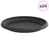 vidaXL Apaļa Ziedu Palete 24 gab. Melna &Oslash; 21,5 x 2,5 cm Plastmasa