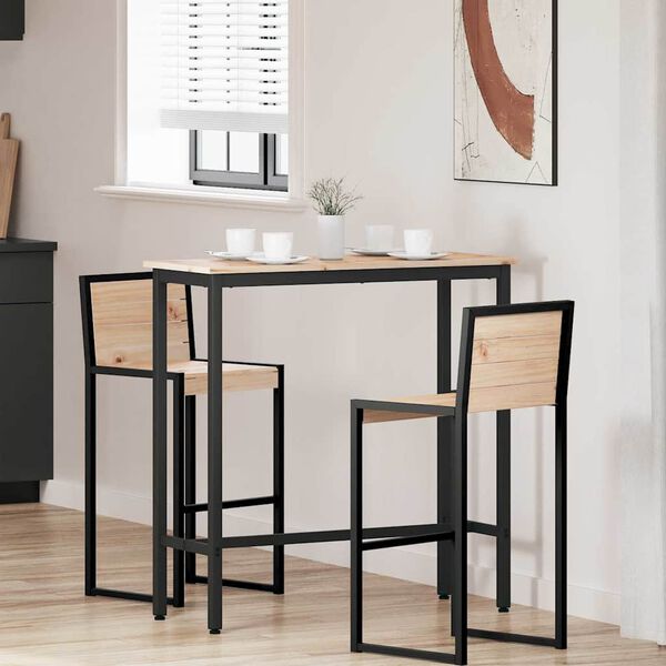 vidaXL galds Dabiska 100 x 40 x 101 cm Inženieru koks un tērauds