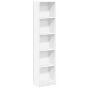 vidaXL grāmatu plaukts, balts, 40x24x176 cm, inženierijas koks