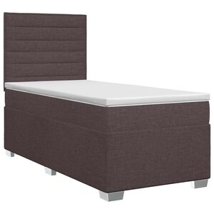 vidaXL Kontinentālā gulta ar matraci Tum&scaron;i brūna 80 x 200 cm Audums