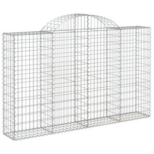 vidaXL arkveida gabiona grozs, 200x30x120/140 cm, cinkota dzelzs