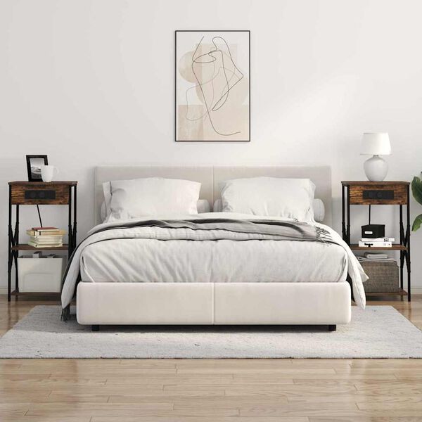 vidaXL Nakts skapītis Dūmaka ozols 41 x 31 x 76 cm Inženierijas koks