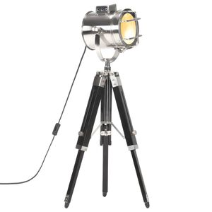 vidaXL grīdas lampa uz statīva, melns mango masīvkoks, 69 cm