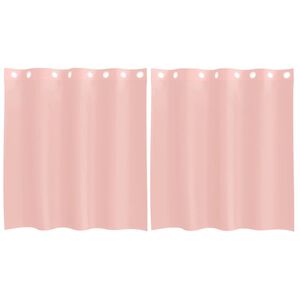 vidaXL voile aizkari ar starplikām, 2 gab., rozā, 140x140 cm