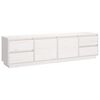 vidaXL TV plaukts, balts, 176x37x47,5 cm, priedes masīvkoks