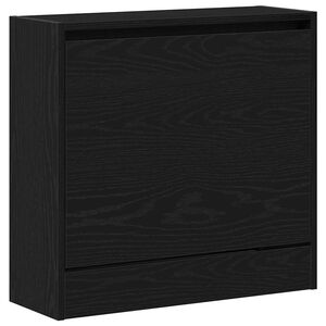vidaXL Apavu skapis 60 x 21 x 57 cm Inženierijas koks Melns ozolkoks