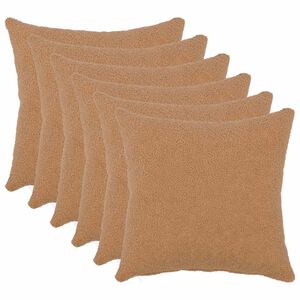 vidaXL Spilvenu pārvalks 6 pcs HEERLEN Bē&scaron;a 30 x 30 cm Boucl&eacute;