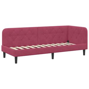 vidaXL Stūra gultas rāmis Vīna sarkans 80 x 200 cm Samts