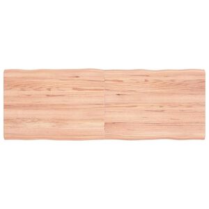 vidaXL galda virsma, gai&scaron;i brūna, 140x50x(2-4)cm, ozola masīvkoks