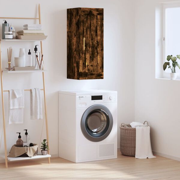 vidaXL sienas skapītis, 34,5x34x90 cm, inženierijas koks, ozolkoka