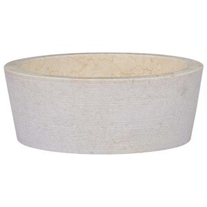 vidaXL izlietne, &Oslash;40x15 cm, krēmkrāsas marmors