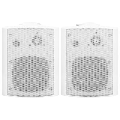 vidaXL stereo skaļruņi, 2 gab., stiprināmi pie sienas, balti, 80 W