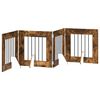 vidaXL Salokāms suņu vārti ar statīviem 4 pcs Kūpināts ozols 241 cm