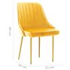 vidaXL virtuves krēsli, 2 gab., dzeltens samts