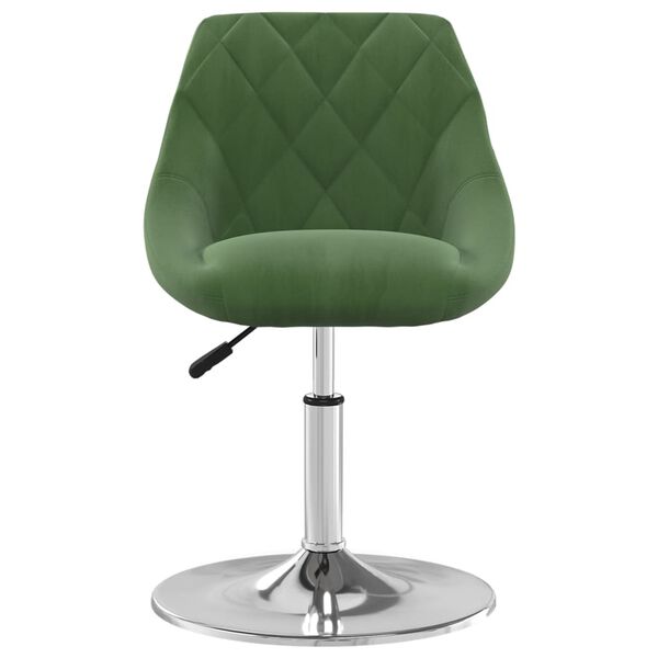 vidaXL grozāmi virtuves krēsli, 6 gab., tum&scaron;i zaļ&scaron; samts
