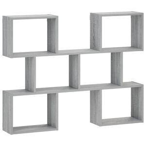 vidaXL Sienas plaukts Pelēks Sonoma 103 x 17 x 80 cm Inženierijas koks