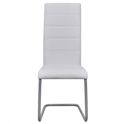 vidaXL konsoles virtuves krēsli, 6 gab., balta mākslīgā āda