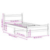 vidaXL gulta bez matrača, balts, 75x190 cm, priedes masīvkoks