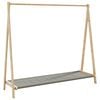 vidaXL drēbju pakaramais ar plauktiem, 106x34x102 cm, bambuss
