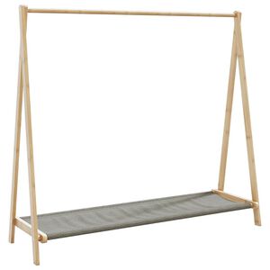 vidaXL drēbju pakaramais ar plauktiem, 106x34x102 cm, bambuss