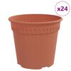 vidaXL Apaļais puķu pods 24 pcs Ķieģeļu sarkans &Oslash; 19 x 16 cm Plastmasa