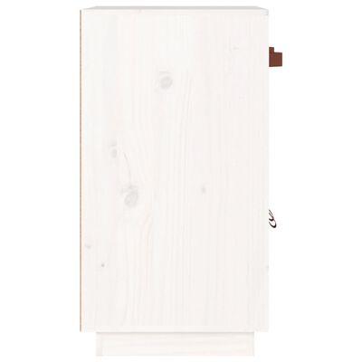 vidaXL kumode, balta, 65,5x40x75 cm, priedes masīvkoks